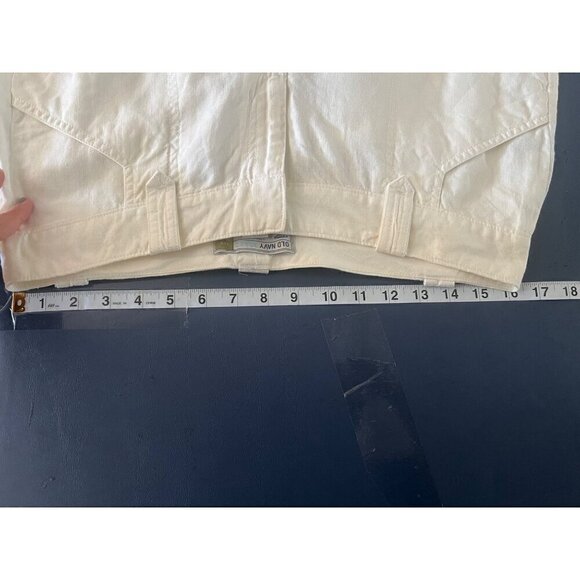 Old Navy Womens Low Waist Linen Pants Size 10 -White Lagenlook Beachy boho - Picture 2 of 11